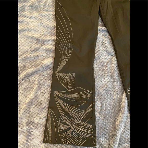 Super cool NWT Express black satin pant with clear bead pattern sz7/8 - Picture 4 of 10